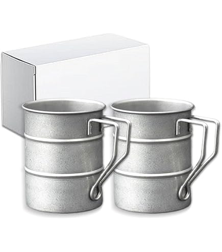 Ciieeo 2er-Set Edelstahl-Kaffeetassen Mit Griff – 100ml, Robust & Sicher Für Camping, Kindergarten & Unterwegs