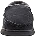 MIXIN Men's Casual Pile Lined Indoor Outdoor Rubber Sole Micro Suede Moccasin Flats Slippers Black and Grey Size 9.5-10.5