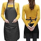 Click Down Unisex 2 Pocket Black Kitchen Apron Bib, One Size in Medium by Click Down