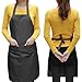 NYKKOLA Unisex 2 Pocket Black Kitchen Apron Bib,Bib Apron in Medium