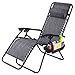 Goplus 2PC Zero Gravity Chairs Lounge Patio Folding Recliner Outdoor Yard Beach with Cup Holder (Gray)