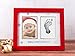 Tiny Ideas Baby's First Christmas Holiday Keepsake Photo Frame with Ink Pad for Handprint or Footprint, Red
