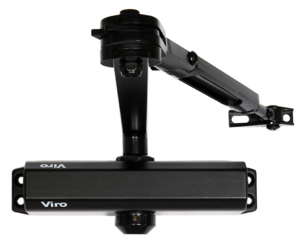 Viro 128.13.2.211 Door Closer, Adjustable Arm, Multi-Strength, Black