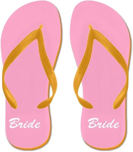 bride and groom flip flops