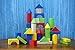 Cubbie Lee 50 pc Classic Wooden Building Blocks Set w/ Storage Bucket - for 3, 4, 5 Year Preschool Age Kids - Hardwood Colorful Safe Wood Blocks for Boys & Girls - Basic Build & Play Stacking Toy