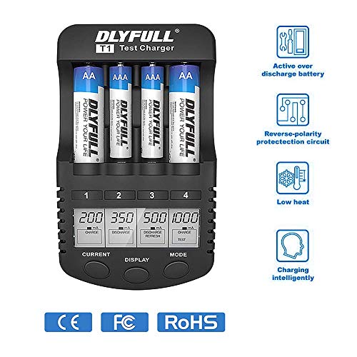 Dlyfull AA Battery Charger, LCD Display Smart Charger(Test, Refresh, Discharging) for 1.2V Ni-MH Ni-CD 4 AA & AAA Rechargeable Batteries(Not Included) with 1000mA Charge Current + USB Port - Thumbnail 6