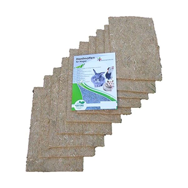 Hemp mats for rodents from 100 of hemp, 40 x 25 cm, about 5 mm thick, 10 pieces, (£ 2.25/each