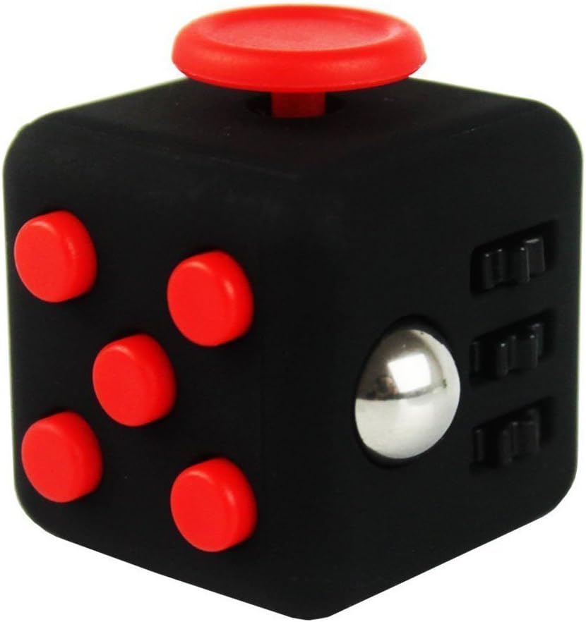 FidgetPro® De-Stress Fidget Cube - Red on Black. Warehoused and Shipped by Amazon UK
