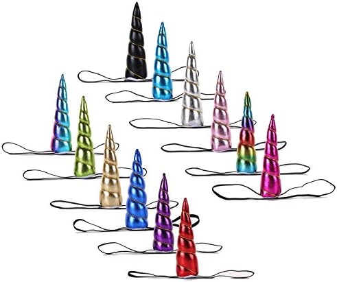 Pack of 12, Unicorn Horn Headbands Birthday Party Headwear Costume Party Favor for Kids Adults
