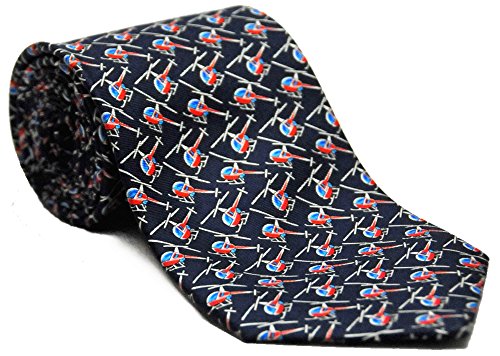 Helicopter Silk Twill Novelty Tie (Navy)