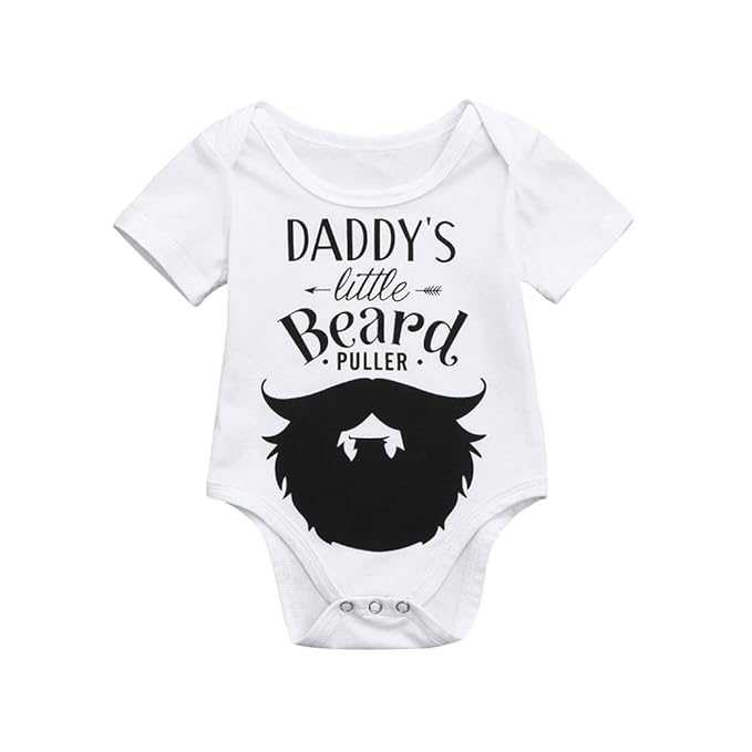 Staron Cute Newborn Baby Romper Clothes Daddys Little Beard Cotton Romper Jumpsuit