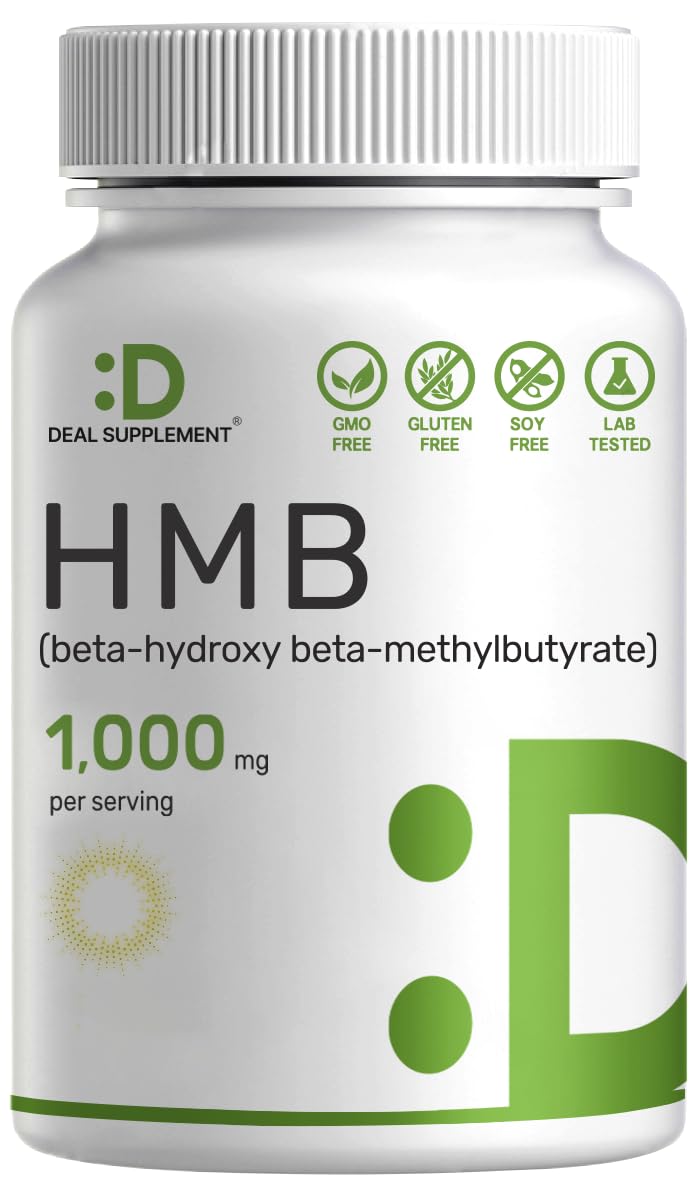 Deal Supplement Ultra Strength HMB Supplements 1,000mg Per Serving | Third Party Tested | Supports Muscle Growth, Retention & Lean Muscle Mass | Fast Workout Recovery | Capsules