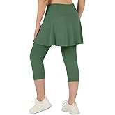 ANIVIVO Skirted Leggings for Women with Pockets, Tennis Yoga Pleated Skirt with Leggings