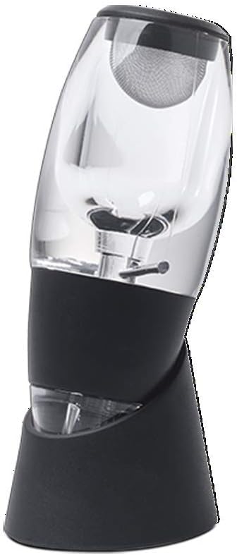 Aerador para Vinho com base, 15 cm, Acessórios para Vinho, Cristal e Preto, Brinox