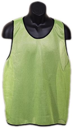12 Scrimmage Pinnies Vests Mesh Team Practice All Sport Adult Neon Green