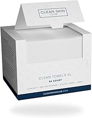 Clean Skin Club Clean Towels XL, Biobased Face Towel, Disposable Face Towelette, Facial Washcloth, Makeup Remover Dry Wipes, 