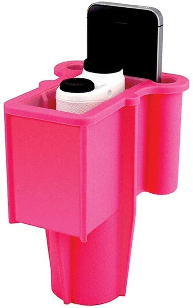 The Range Gripper for Golfers - An All-In-One Rangefinder/Smartphone Holder- Fits Any Golf Cart Cupholder, Secures & Protects Your Range Finder & Cell Phone - Never Lose Valuables Again, Pink