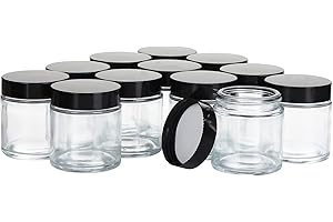 11 HOA KINH 4OZ Glass Jars with Lids, Hoa Kinh Small Glass Jars, 12 Pack Empty Round Canning Storage Jars Containers for Storing Lotions, Powders, and Ointments