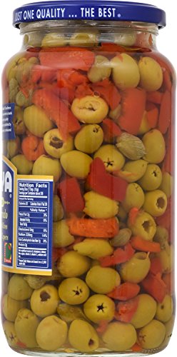 Goya Foods Pitted Alcaparrado Manzanilla Olives Pimientos & Capers, 19.25 Ounce (Pack of 12)