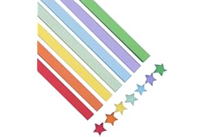 GENERIC 540 Sheets Origami Stars Paper Strips Double Sided Lucky Colorful Star Decoration Folding Paper ,7 Assortment Color for Gifts Arts Crafting Supplies,Easter Basket Stuffers (Rainbow)