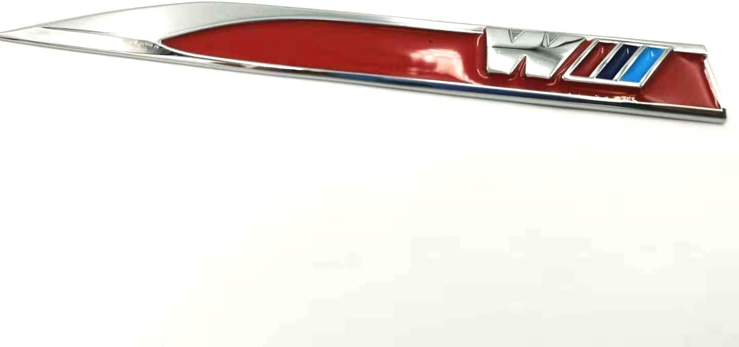 Wallner 3D Metal Car Decoration Metal Adhesiv Car Badge Emblem Sticker Side Metal Knife Type Fender for BMW car (Red1)