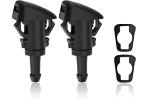 ASUBHA 2PCS Front Windshield Washer Nozzles, Windshield Wiper Sprayer Nozzle Jet Kit Replacement for Chrysler, Dodge, Jeep, Ram Replaces 4805742AB, 4805742AC, 5113049AA, 55077460AA, 5303833AA