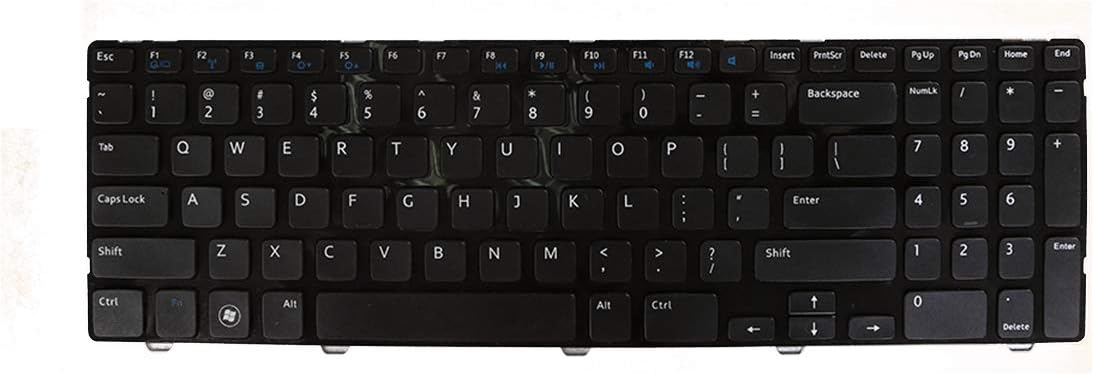 Laptop Replacement Keyboard For Dell Inspiron 15 3521 15r 5521 2521 Glossy Frame Black Electronics Laptop Replacement Parts