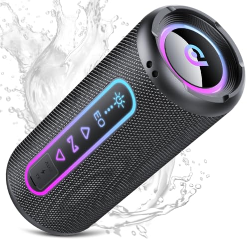 Bluetooth Lautsprecher mit Licht, 25W Musikbox mit Dualen Bass-Treibern