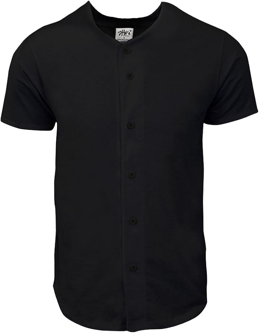 Choice4ever Men's Baseball Button Up Shirts, (Small) Black