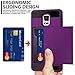 Vofolen Case for Galaxy S5 Case Hybrid Cover Galaxy S5 Wallet Case Shock Absorption Rubber Soft Bumper Armor Anti-Scratch Protective Shell with Slide Card Holder Slot for Samsung Galaxy S5 (Purple)