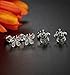 ORAZIO 2 Pairs Stainless Steel Turtle Earrings for Girls Women Butterfly Stud Earrings Screwback Silver Tone (A:Tortoise and Color Butterfly)