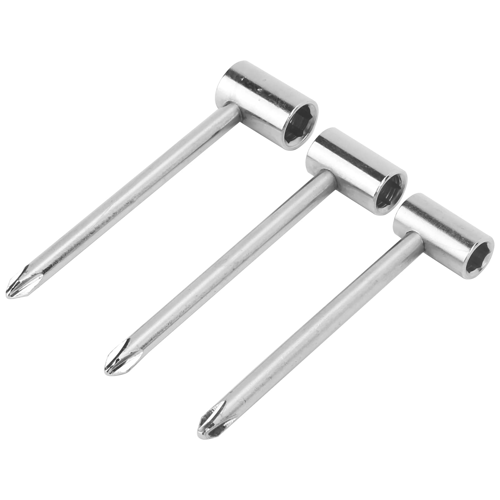 Truss Rod Wrench, Smooth Universal Guitar Neck Adjustment Tool for Maintenance(Three Sets of Silver 6.35MM+7MM+8MM)