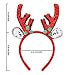 Bicolor Christmas Headband for Women Xmas Antlers Headwear Accessories-Deer Angel Wings Santa Claus Caps Snowflake Headbands Decorations for Festival Holiday Party Cosplay (Holly flower)