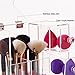 Lonkiktik Clear Acrylic Covered Makeup Brush Holder with Dustproof Lid, 3 Drawers, Pearls Beads for Cosmetics Brushes Storage (Pink)