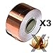 Copper Foil Tape - with Conductive Adhesive - Slug & Snail Repellent, Guitar, EMI Shielding, Electrical Repair, Stained Glass (18mm x 4Meter Set of 3 - (3/4 inch x 13 feet x 3 pcs)