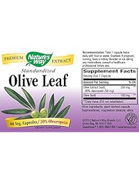 Nature's Way, Hoja de Olivo, 20% de oleuropeína, 60 Vcaps