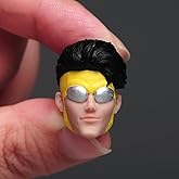RoofWorld 1/12 Scale Male Head Sculpt,6inch Figure Doll Accessories Anime Cool Boy Eyes PVC Male Soldier Head Carving Model Fit 6'' Miniature Action Figure Body