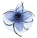 Fascinator on Hairclip for Women Mesh Feather Deep Blue