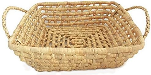 Water Hyacinth Wicker Storage Basket with Handles