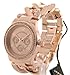 Akribos XXIV Women's Crystal Multifunction Watch - Genuine Crystals On Bezel and Bracelet- 3 Subdials, Day, Date and GMT On Twist Chain Link Bracelet - AK558