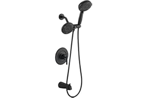 ULTRIMKIT Replacement for Moen Shower Faucet Trim Kit, High Pressure Dual Shower Combo, Shower Handle& Tub Spout, (Valve& Catridge Not Inclued), Matte Black