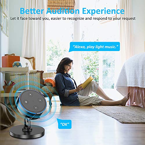 Pobon Table Holder for Dot 2nd Generation & Xiaomi AI Speaker, 360° Adjustable Desktop Stand Mount for Smart Speaker, Improves Sound Visibility and Appearance, Dot Accessories