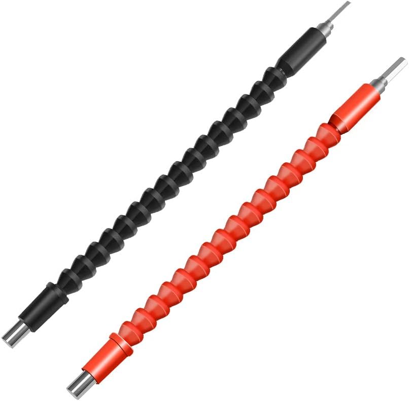 Flexible Extension Drill, Shaft Drill Bit Holder Shaft, Screwdriver Flexible Shaft with Magnetic Bit, Metal and Plasticfor Computer Chassis, Furniture, Electrical etc (2PCS)