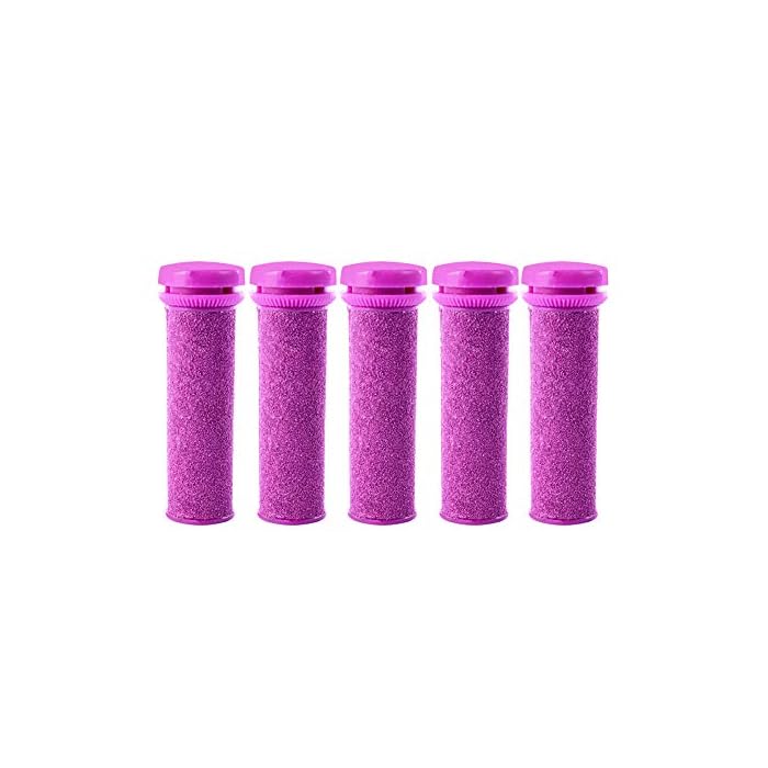 Foot Solutions Super Coarse Replacement Rollers Compatible with Micro-Pedi Callus Remover (5 Pack-Purple)