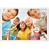 12 Pack 5 x 7 Magnetic Picture Frames Pockets Sleeves Holds 5 x 7 Inches Photo for Refrigerator by Freez-A-Frame Made in the USA