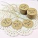 200PCS Thank You Wedding Brown Kraft Paper Tag Bonbonniere Favor Gift Tags With Jute Twines