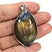 Natural Labradorite Spectrolite Stone Charm Rock Crystal Pendant Necklace 20 Inch