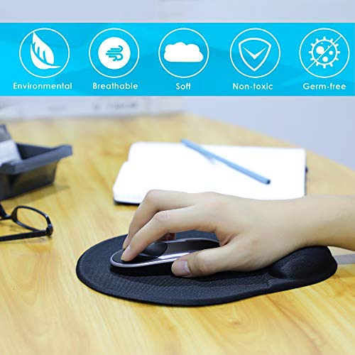 MROCO Mouse Pad with Gel Wrist Rest, Mousepad with Non-Slip PU Base Mouse Pad with Wrist Support Mousepad Wrist Rest Mouse Mat for VicTsing,Pictek,Logitech,Razer Mouse 9.84 X 8.66 inches 3 Pack - Thumbnail 5