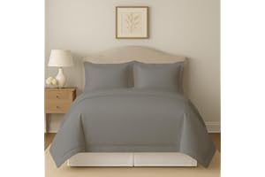 eBeddy Linens Soft Egyptian Cotton Extra Large King 136x120 Size 3-Pieces Solid Duvet Cover Zipper Closure & Corner Ties Durable and Fade Resistant, Dark Grey