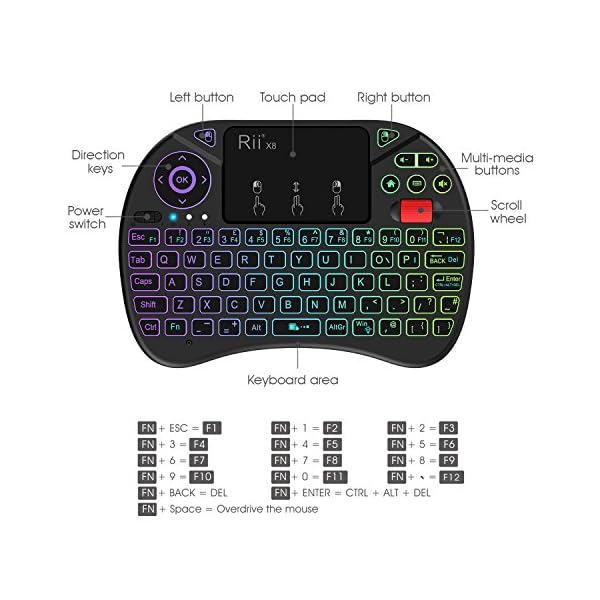 Mini-Wireless-Multi-media-Keyboard-Touch-Pad-Mouse-Combo-With-Scroll-Button-Handheld-Remote-LED-Backlit-Rechargeable-For-PC-Laptop-Smart-TV-Raspberry-Pi-KODI-Android-TV-Box-HTPC-Windows Rii Mini Wireless Multi-media Keyboard Touch Pad Mouse Combo With Scroll Button/Handheld Remote/LED Backlit/Rechargeable…